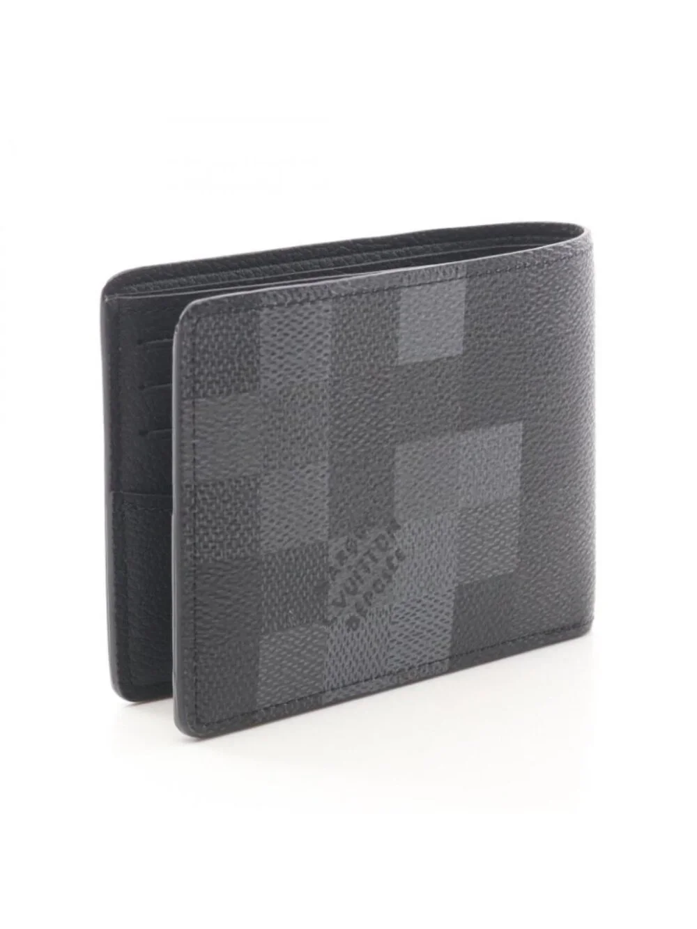 Louis Vuitton Bill Purse Portefeuille Calf Noir Canvas Wallet
